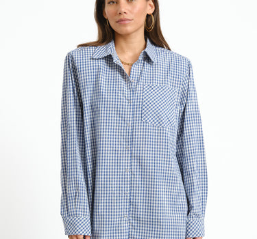 Zallie Button Shoulderpad Shirt - Things I Like Things I Love
