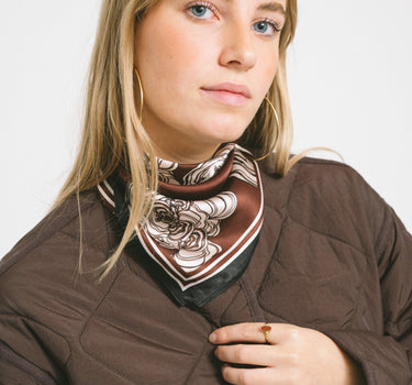 Zaya Silk Scarf Burgundy Flower Red - Things I Like Things I Love