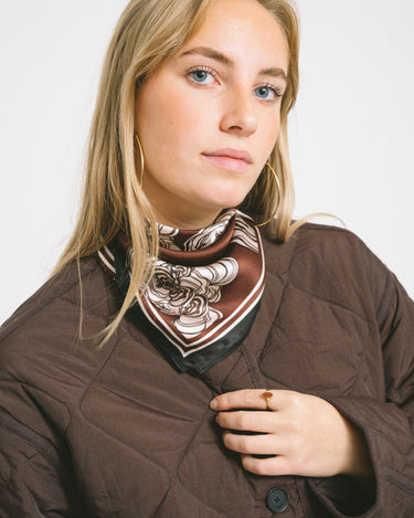 Zaya Silk Scarf Burgundy Flower Red - Things I Like Things I Love