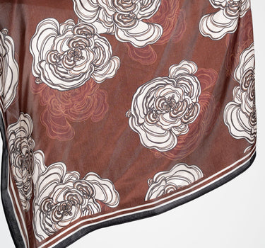 Zaya Silk Scarf Burgundy Flower Red - Things I Like Things I Love