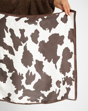 Zaya Silk Scarf Cow Brown - Things I Like Things I Love