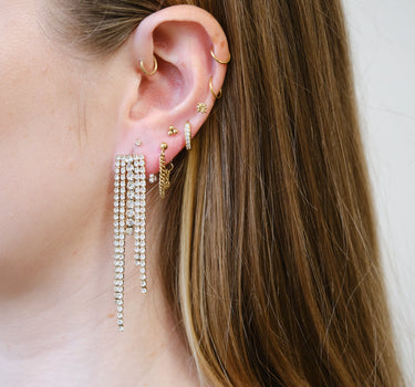 Zircon Waterfall Earrings Gold Goud - Things I Like Things I Love