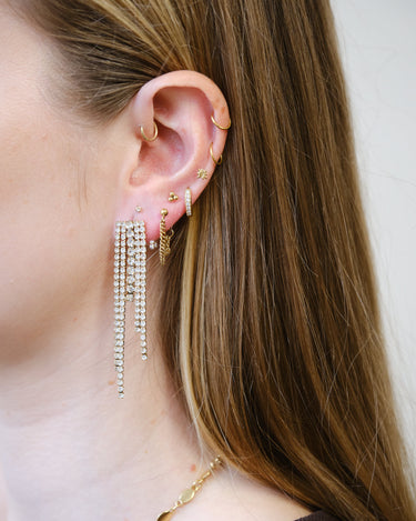 Zircon Waterfall Earrings Gold Goud - Things I Like Things I Love