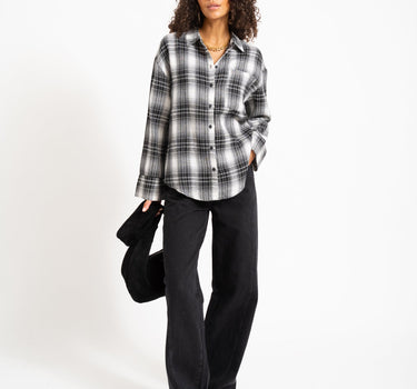 Zoe Check Shirt Black - Things I Like Things I Love
