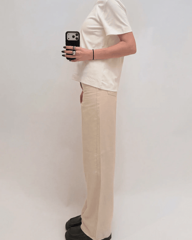 Zoe Ella Wide Detail Pant Ecru - Things I Like Things I Love