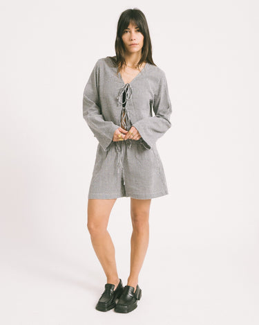 Zoe Seersucker Shorts Black - Things I Like Things I Love