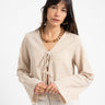 Zoe Seersucker Tie Shirt Checkered - Things I Like Things I Love