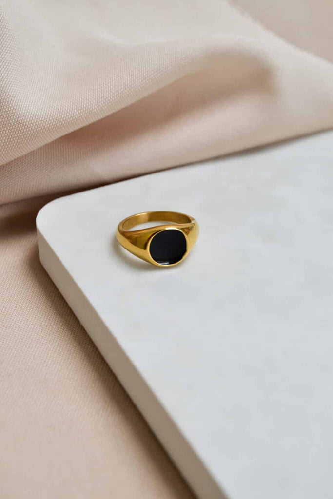Black Dot Ring Gold - Things I Like Things I Love