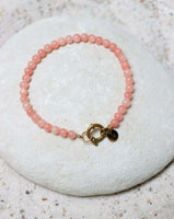 Bracelet Pastel Pink Beads Gold