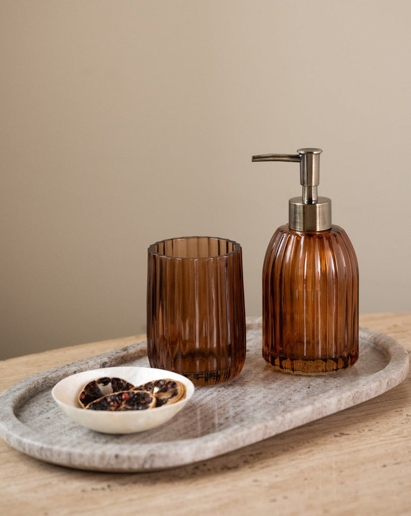 Brown Glass Toothbrush Cup - Things I Like Things I Love