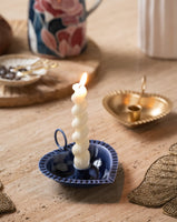Candle Holder Heart Blue