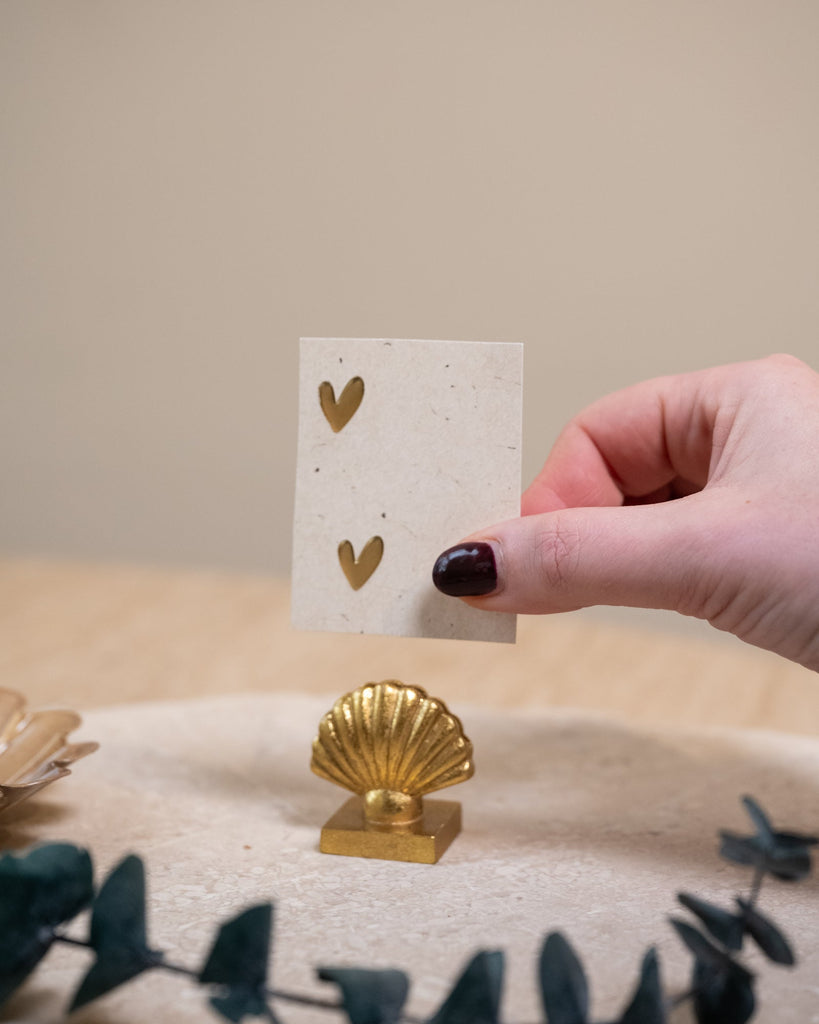 Card Holder Shell Gold - Things I Like Things I Love