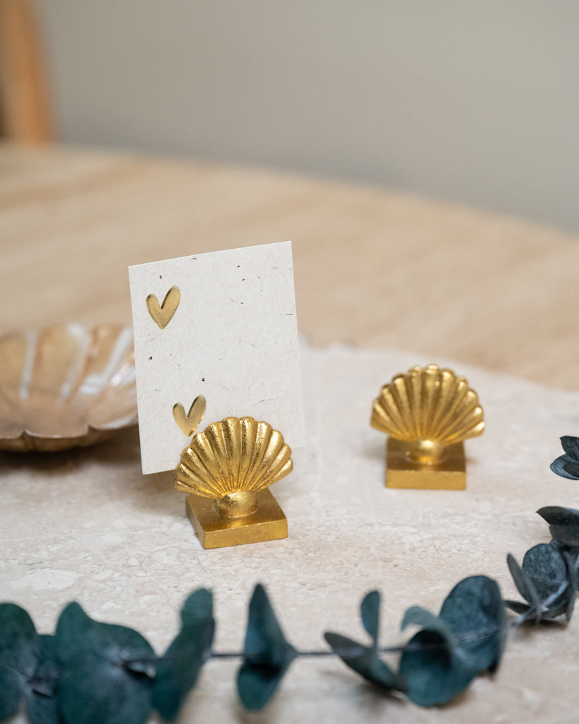 Card Holder Shell Gold - Things I Like Things I Love