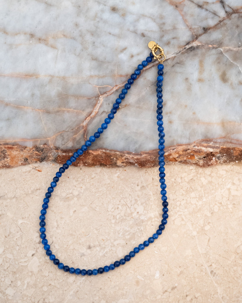 Choker Necklace Royal Blue Gold - Things I Like Things I Love