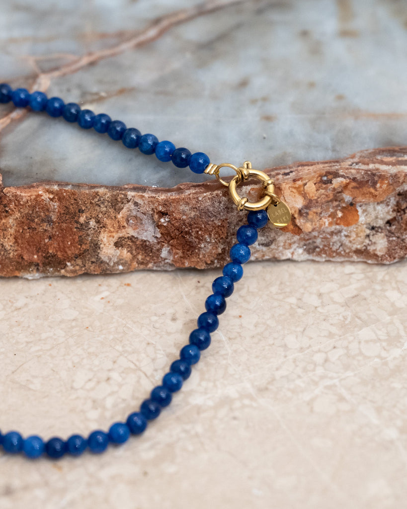 Choker Necklace Royal Blue Gold - Things I Like Things I Love