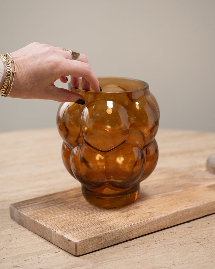Cutlery Jar/ Vase Owl Glass Brown - Things I Like Things I Love