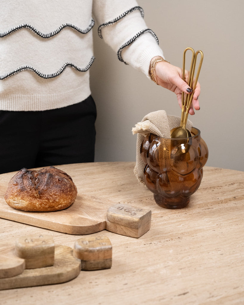 Cutlery Jar/ Vase Owl Glass Brown - Things I Like Things I Love