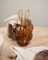 Cutlery Jar/Vase Owl Glass Brown