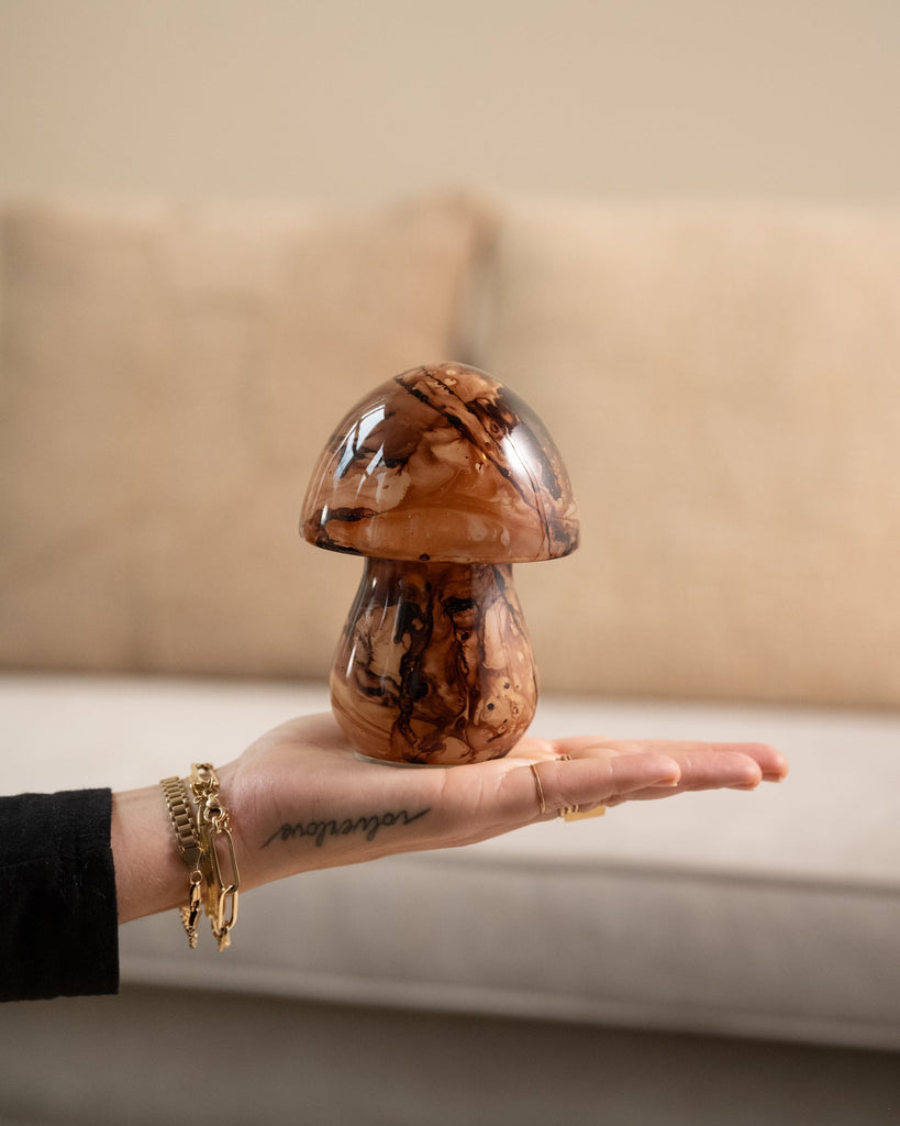 Deco Mushroom Glass Brown - Things I Like Things I Love