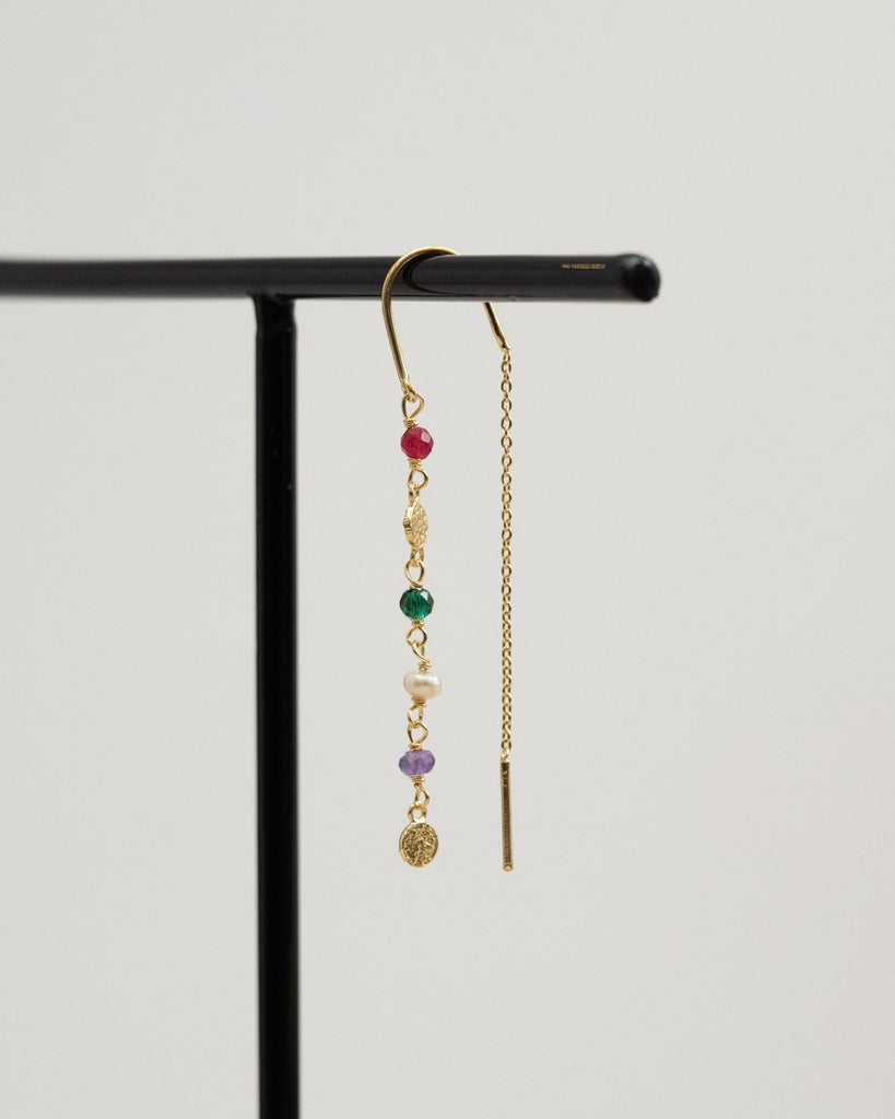 Earring Chain Pipe Stone Multi Color - Things I Like Things I Love
