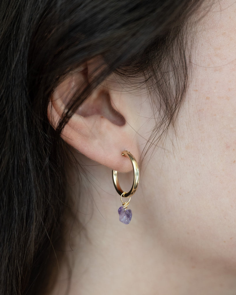 Earring Charm February Amethyst Gold Filled - Things I Like Things I Love