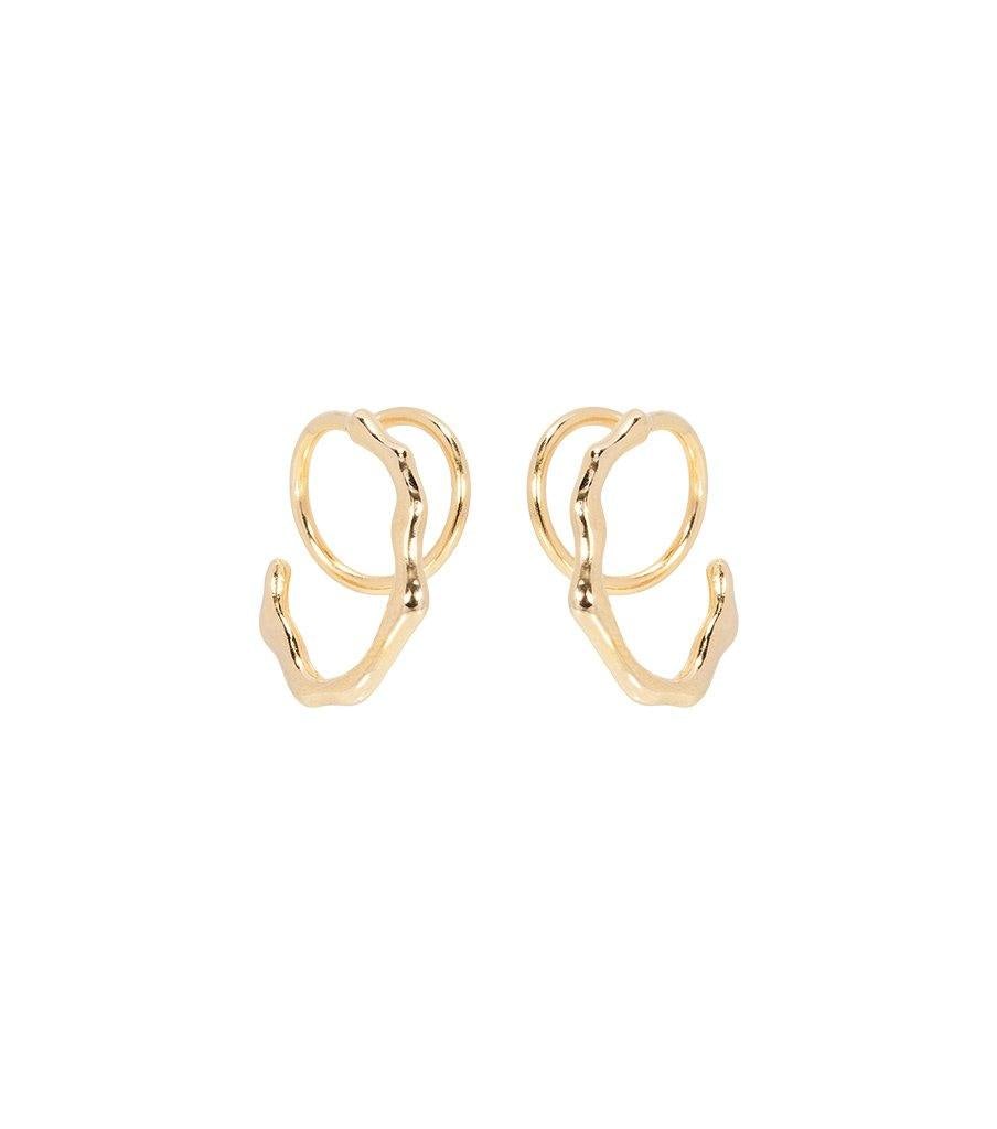 Gold Earring Oval Twister - Things I Like Things I Love