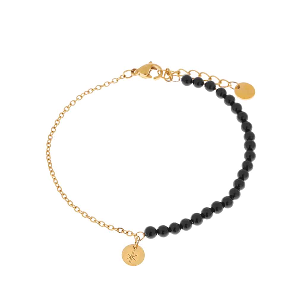 Half Half Black Bracelet Gold - Things I Like Things I Love