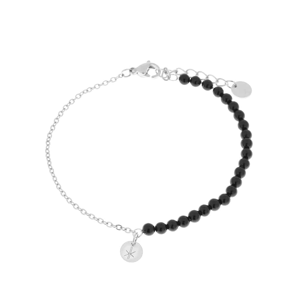 Half Half Black Bracelet Silver - Things I Like Things I Love