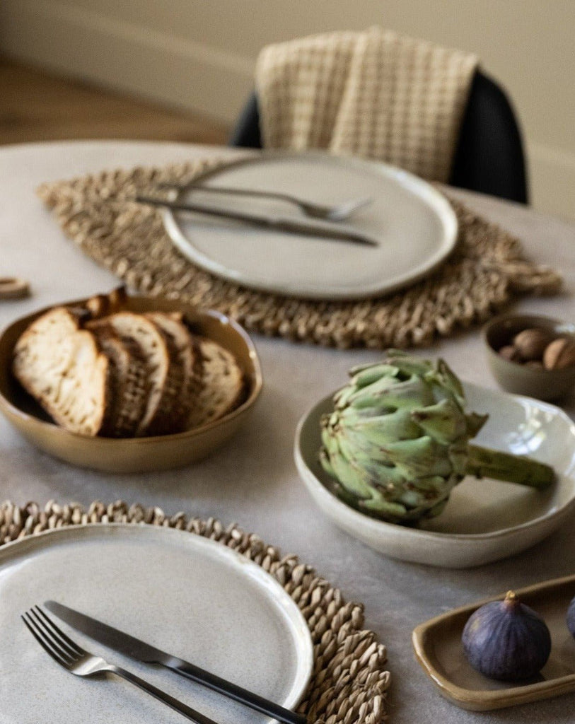 Handmade Deep Dinner Plate Serpa Beige - Things I Like Things I Love