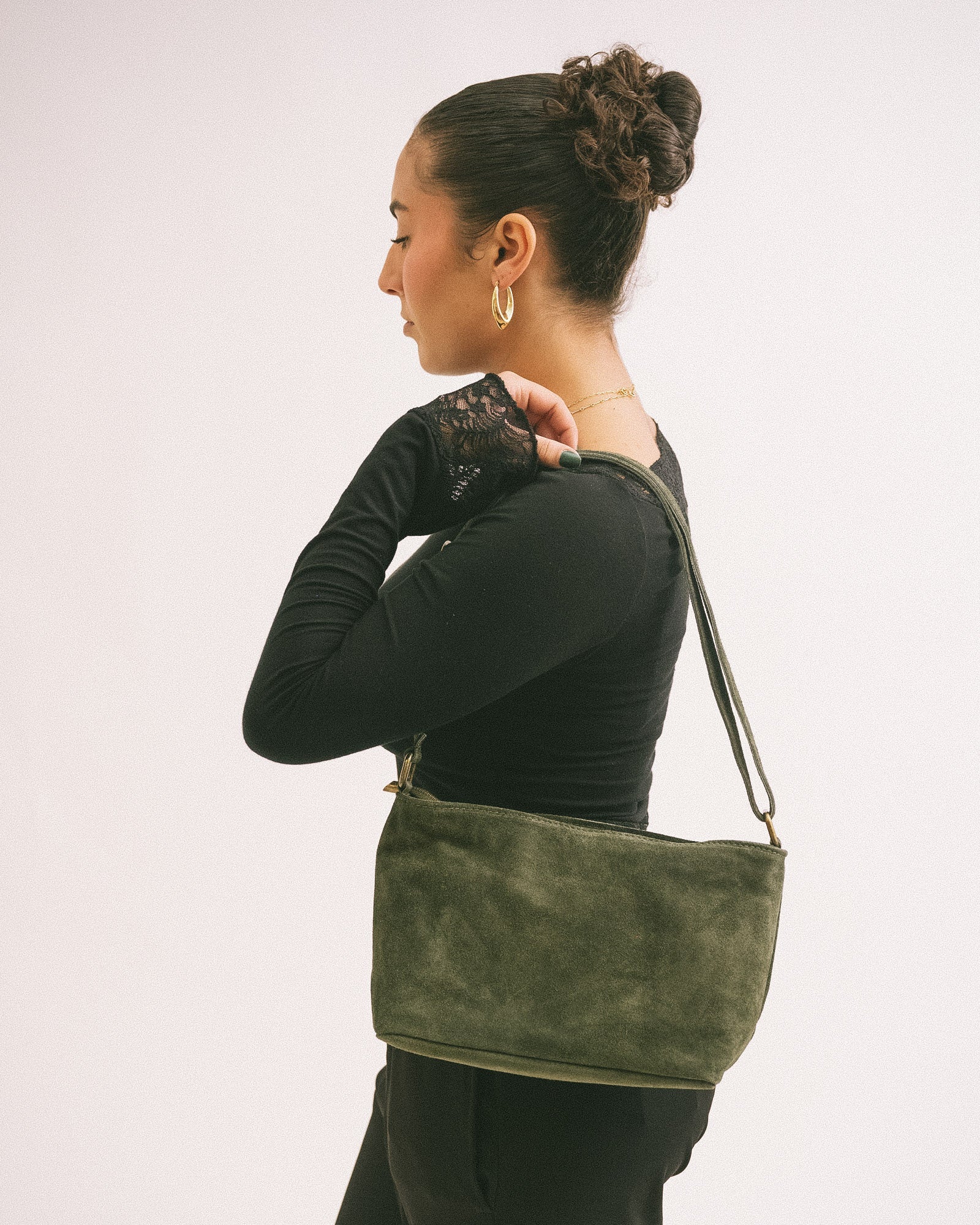 Beige sale suede purse