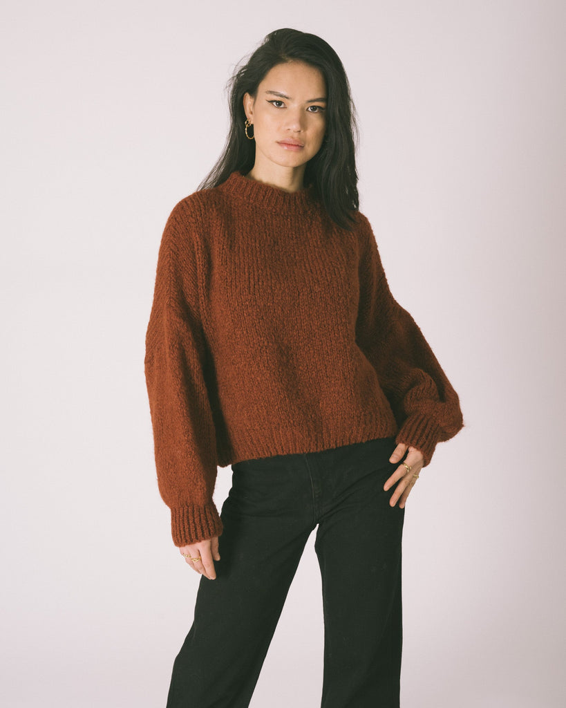 Lily Knit Bordeaux Brown One Size - Things I Like Things I Love