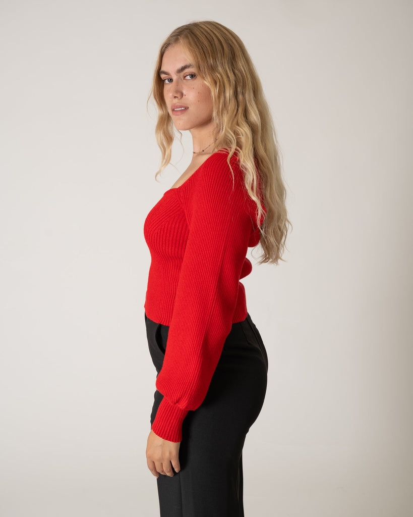 Lily Longsleeve Knit Red - Things I Like Things I Love