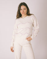 Lola Contrast Knit Lilac/Off-White One Size