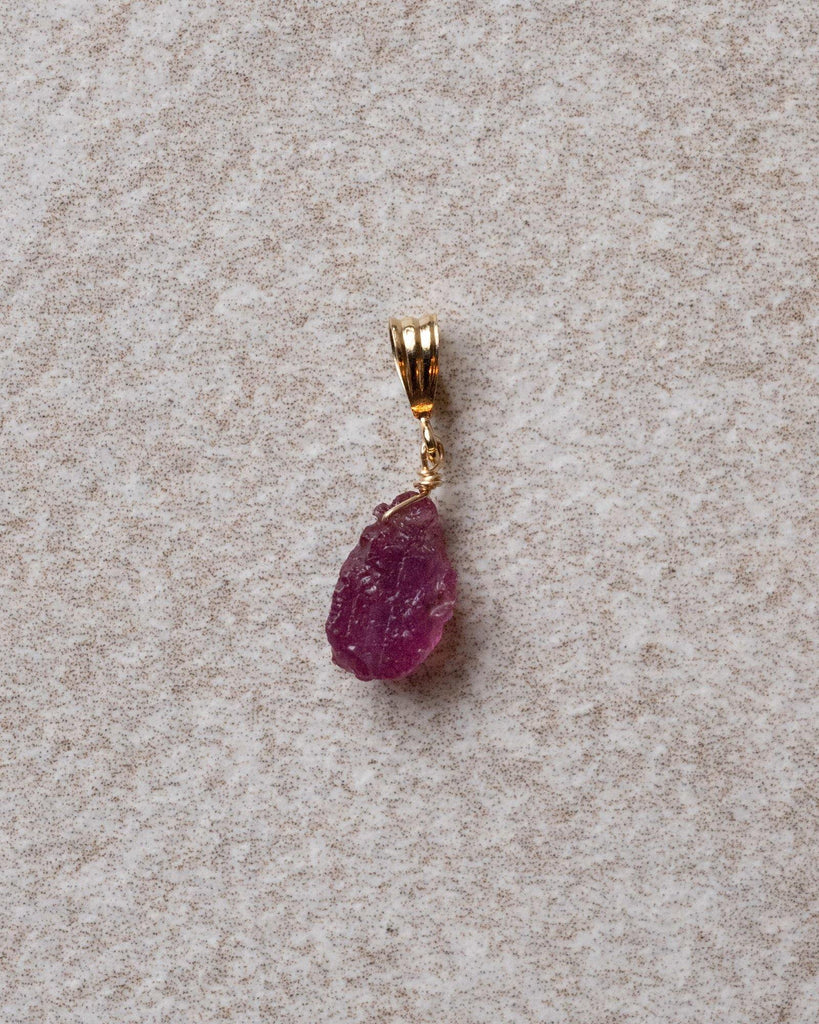 Necklace Charm July Ruby Gold Filled - Things I Like Things I Love
