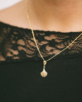Necklace Charm Leaf Gold Filled