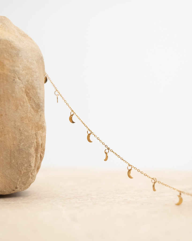 Necklace Choker Goldplated Moon Love - Things I Like Things I Love