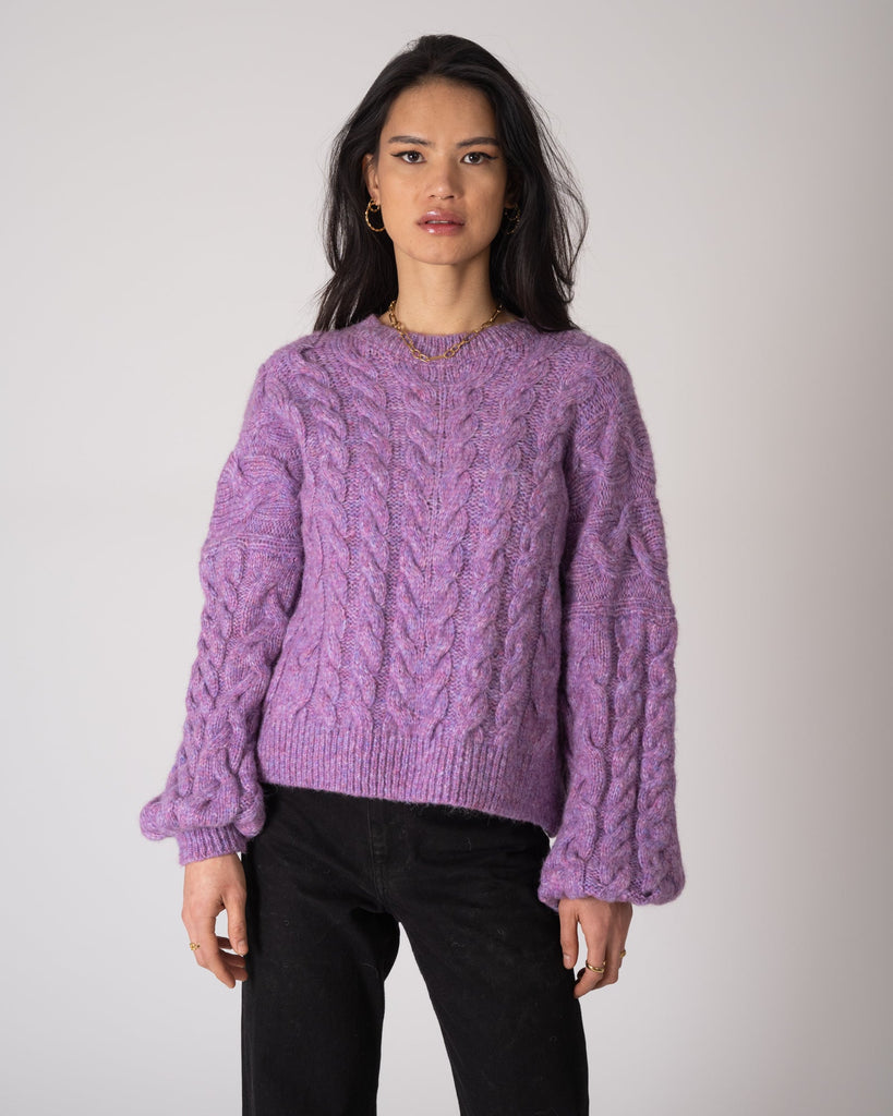 Puckie Knit Purple Melange One Size - Things I Like Things I Love