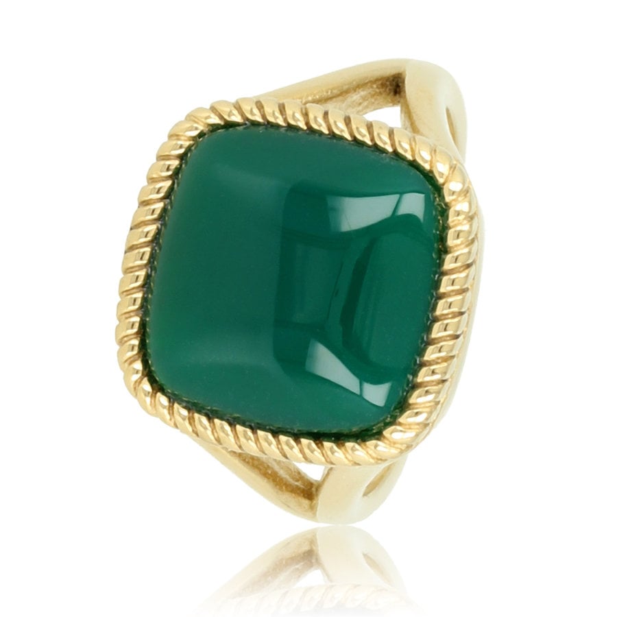 Ring Agate Stone Green Gold - Things I Like Things I Love