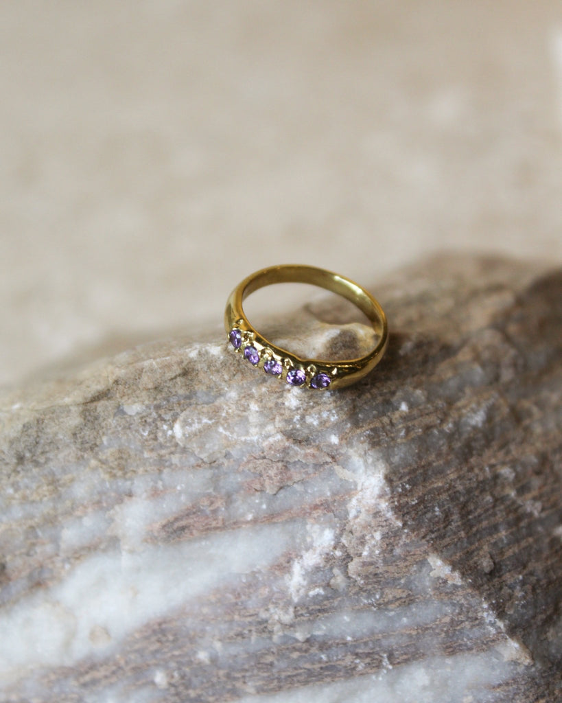 Ring Tiny Purple Stone - Things I Like Things I Love