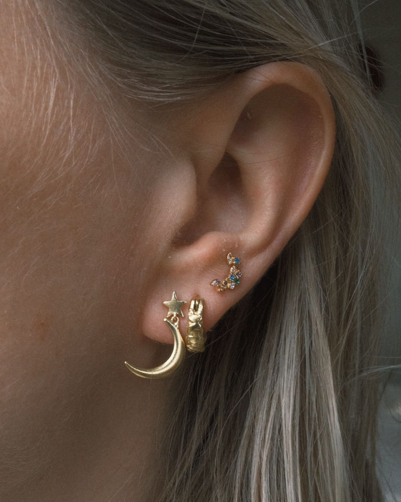 SET OF 2 - Earrings Big Zircon Moon - Things I Like Things I Love