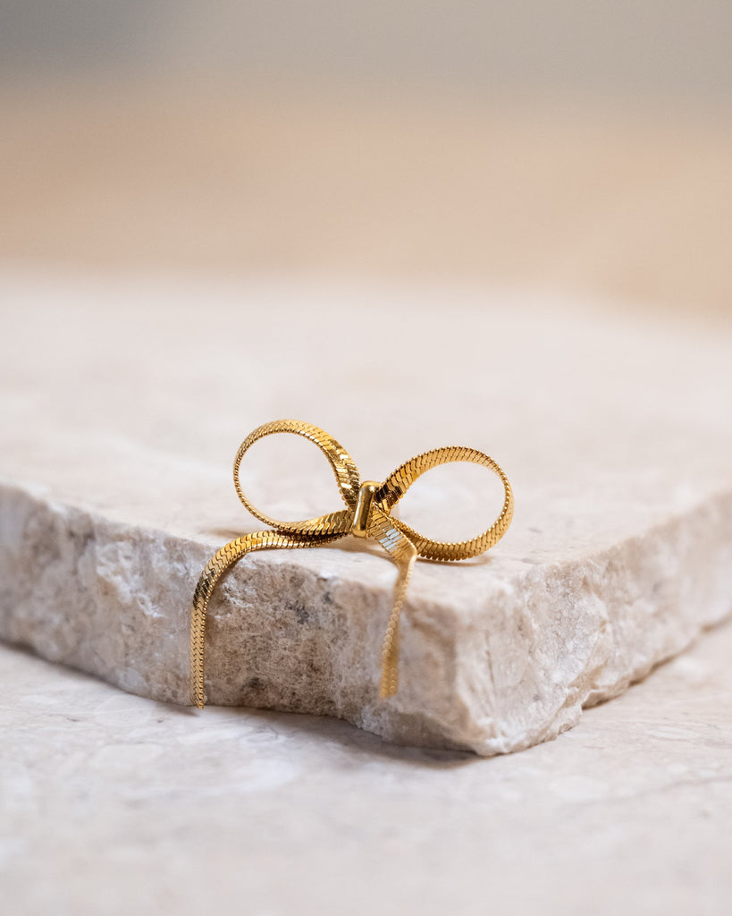 SET OF 2 - Stud Gold Adore Bow - Things I Like Things I Love