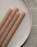 SET OF 4 - Dinner Candle Rustic Pink Sand