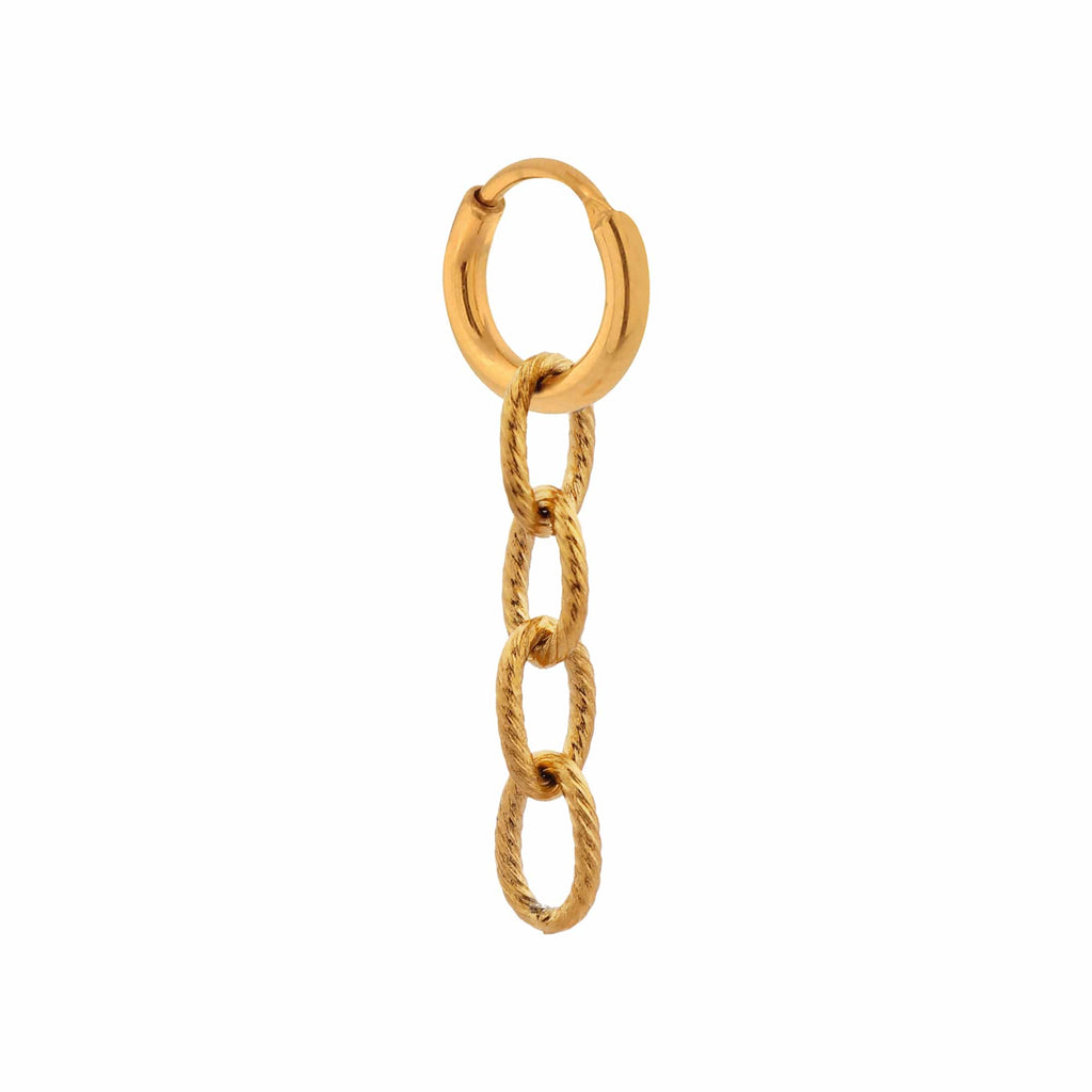 Single Twisted Chain Hoop Gold - Things I Like Things I Love