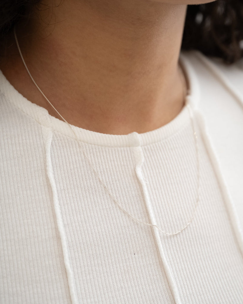Thin Basic Chain Necklace Silver - Things I Like Things I Love