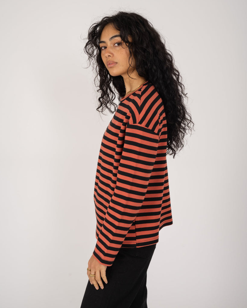 TILTIL Capta Stripe Shirt Black Coral - Things I Like Things I Love