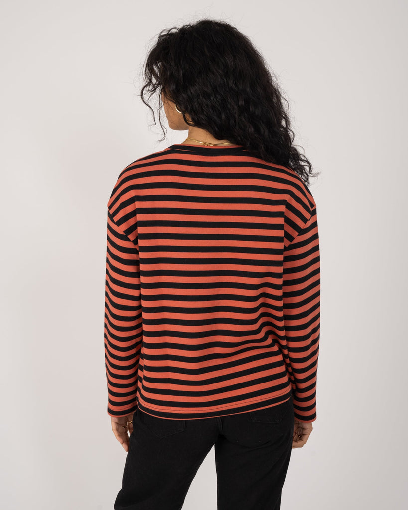 TILTIL Capta Stripe Shirt Black Coral - Things I Like Things I Love