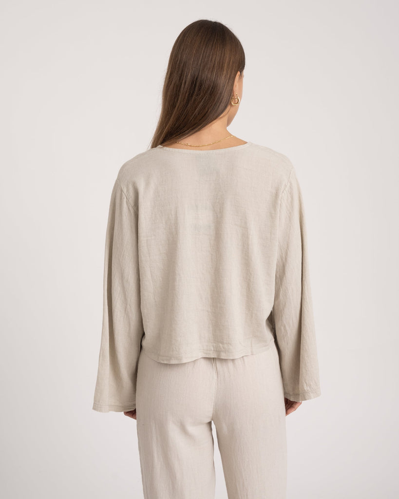 TILTIL Claire Linen Top Beige - Things I Like Things I Love