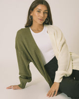 TILTIL Double Cardigan Army Ivory