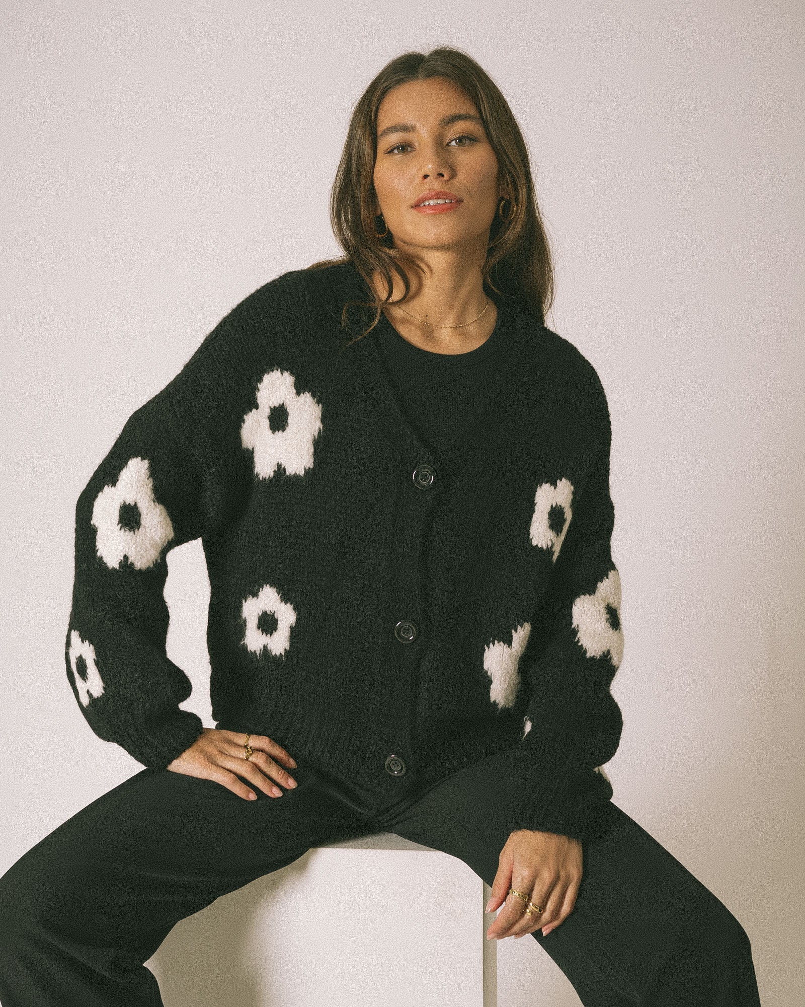 Knitted hotsell black cardigan