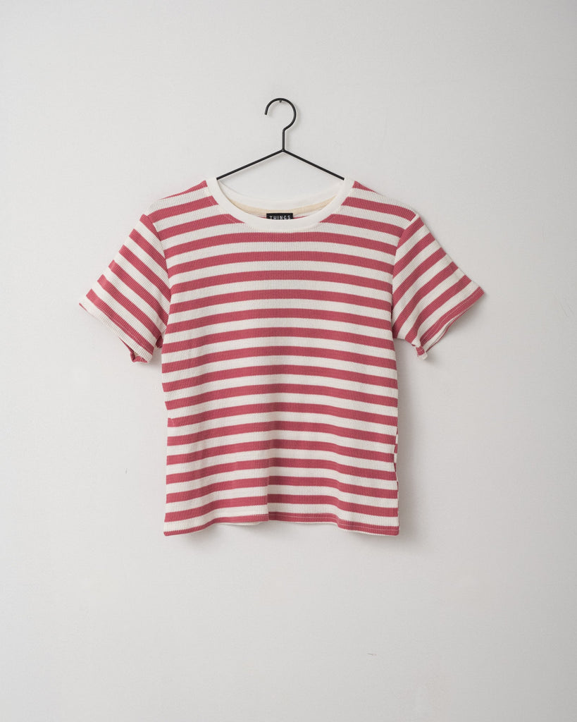 TILTIL Many Stripe Knit Old Rose White One Size - Things I Like Things I Love
